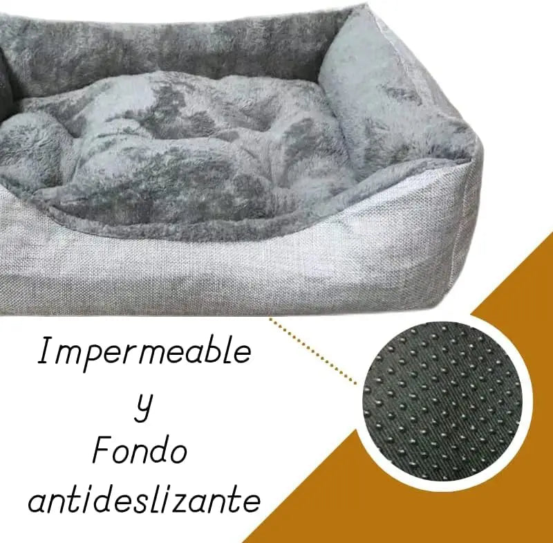 REINO MANSIDI Cama de Felpa con Cojín Extraíble