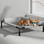 Cama Elevada con Malla Transpirable y Almohada