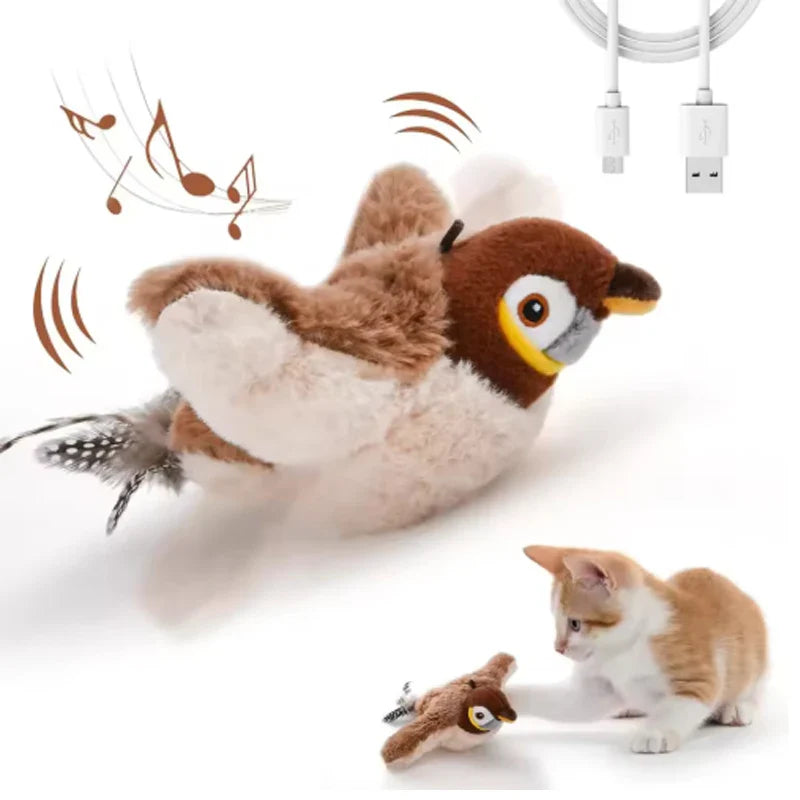 Pájaro interactivo de peluche con sensor de movimiento