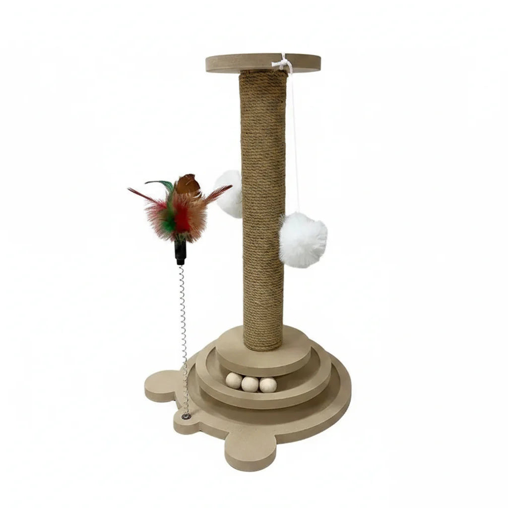 Plataforma Pequeña Giratoria con Rascador Incluido para Gatos