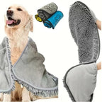 Toalla portátil de chenilla para baño de mascotas