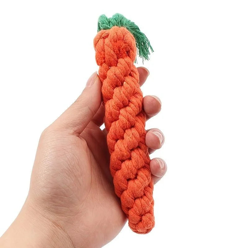 Juguete de Cuerda Trenzada en Forma de Zanahoria