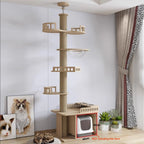 MimoPaws Casa de árbol Ajustable y Personalizable de madera solida para gatos