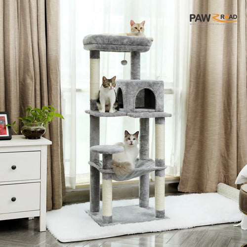 Árbol para gatos de interior de 143 cm, con 5 niveles