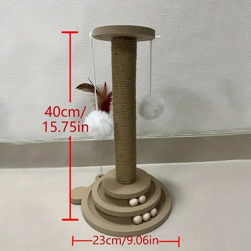 Plataforma Pequeña Giratoria con Rascador Incluido para Gatos