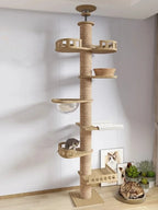 MimoPaws Casa de árbol Ajustable y Personalizable de madera solida para gatos