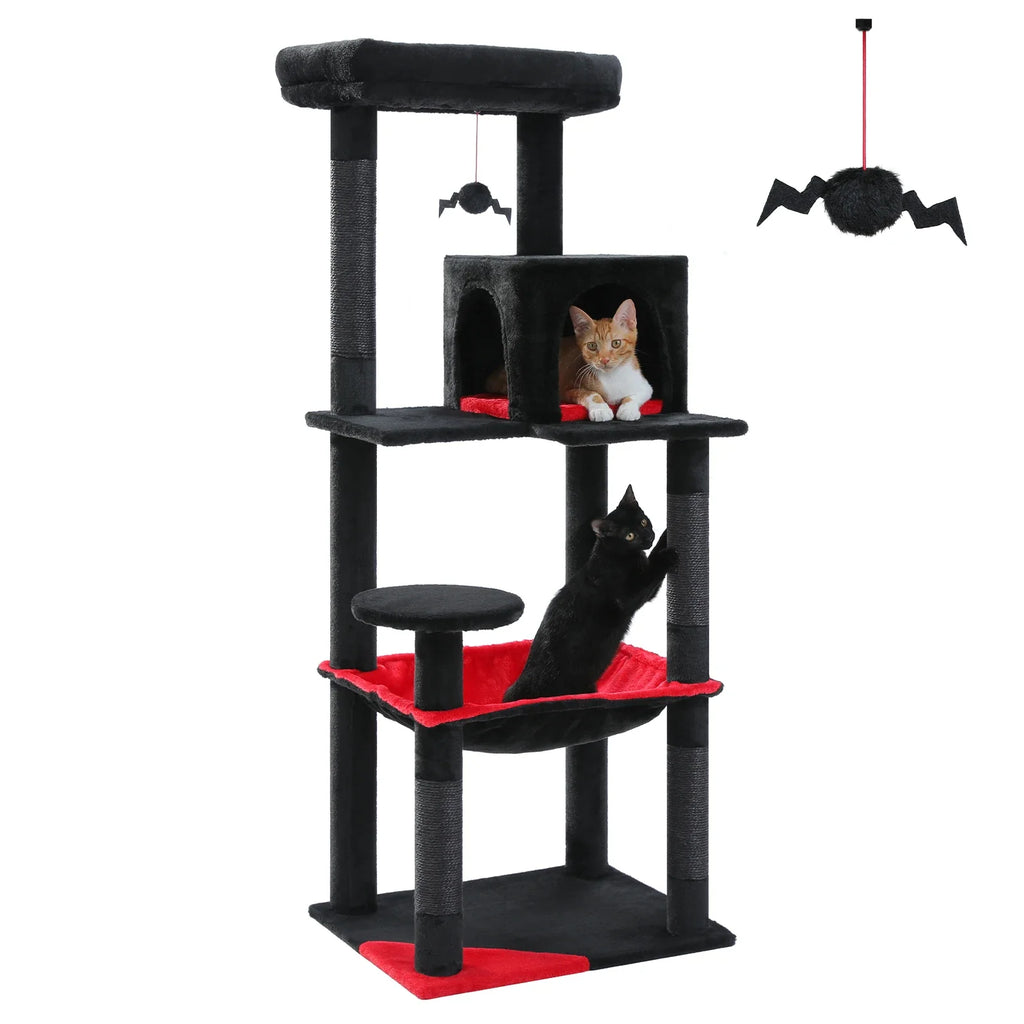 Árbol para gatos de interior de 143 cm, con 5 niveles