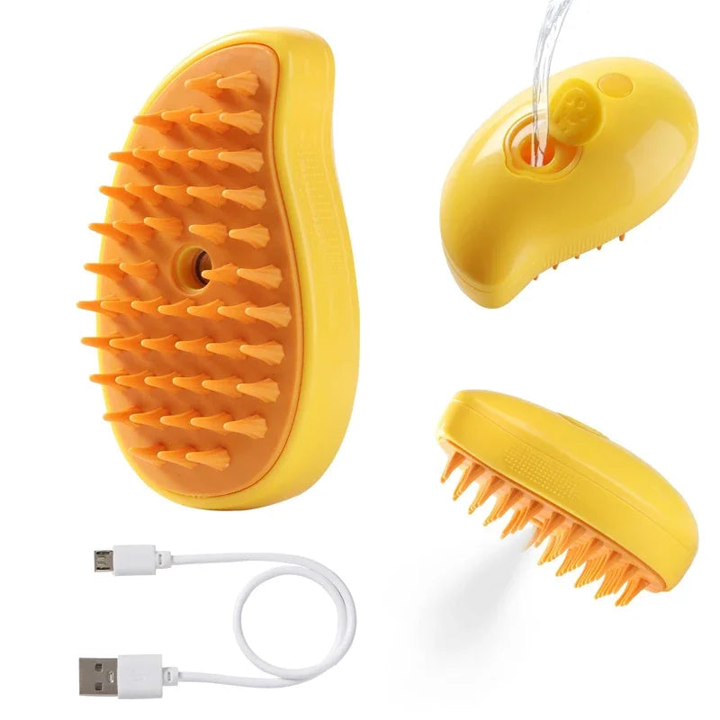 Cepillo de vapor 3 en 1, quita Pelo, peine y masaje para mascotas
